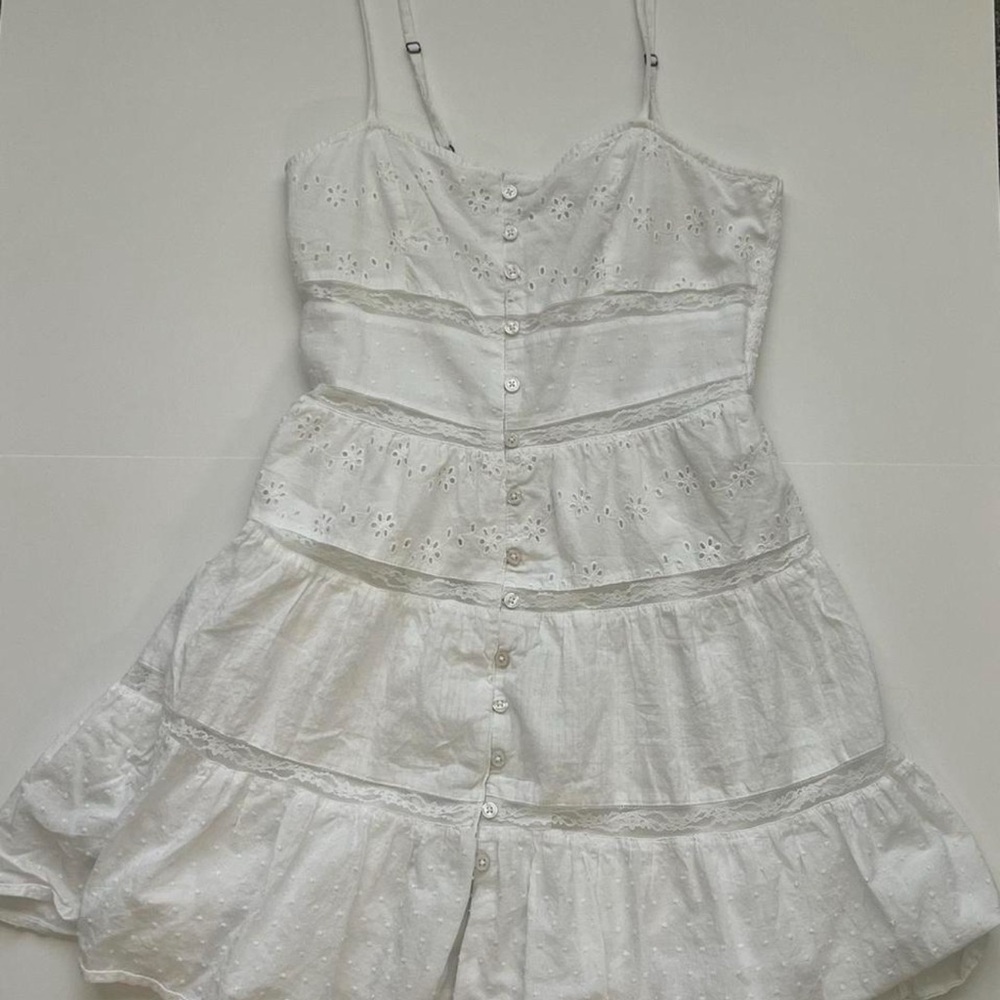 White Eyelet Button-Down Dress